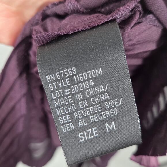 VTG S.L.Fashion M Purple Dark V Neck Witchy Gothcore Shark bite Asymmetrical Hem - Picture 10 of 10